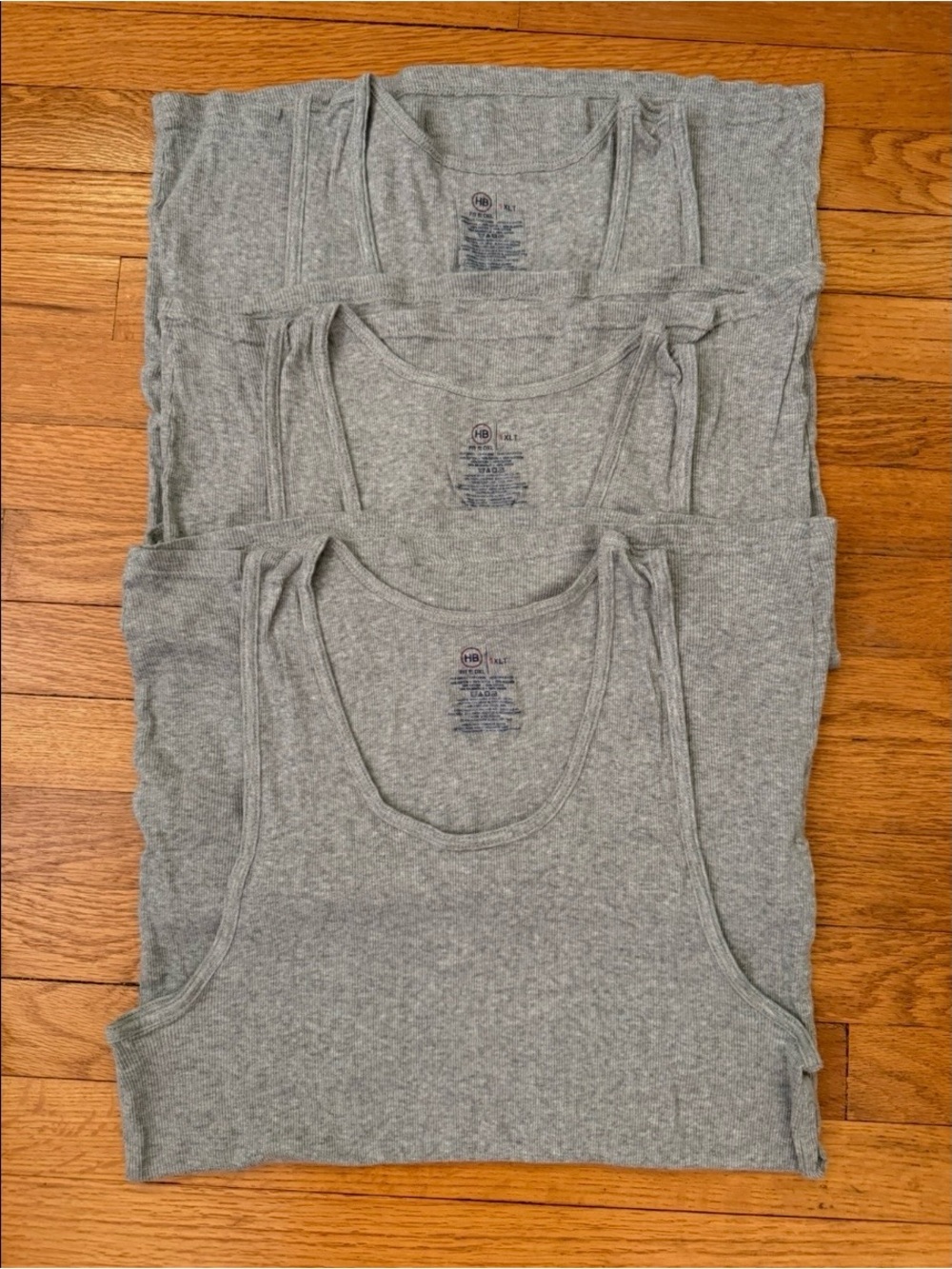Harbor Bay Light Gray Ribbed Men’s Tank Top